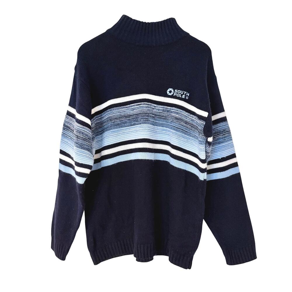 Vintage Y2k South Pole Mock Neck Boxy Knit Sweater
